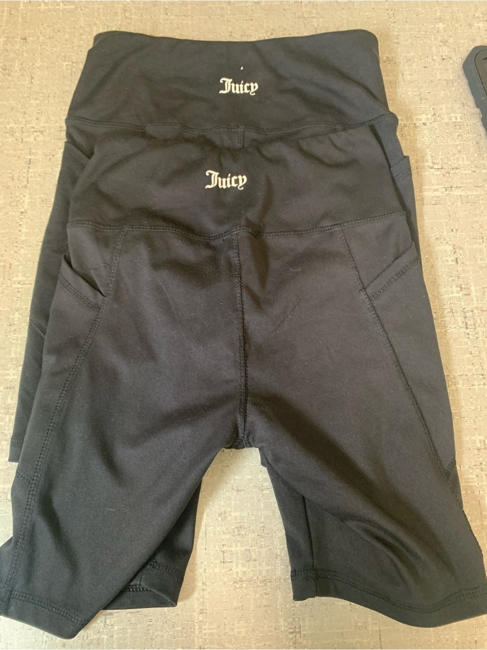 Juicy Couture Womens Black Active Bike Shorts package of two